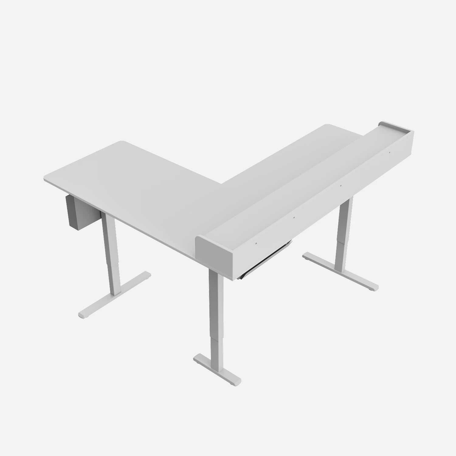 L-Shape With Keyboard Tray Standing Desk - Image 12