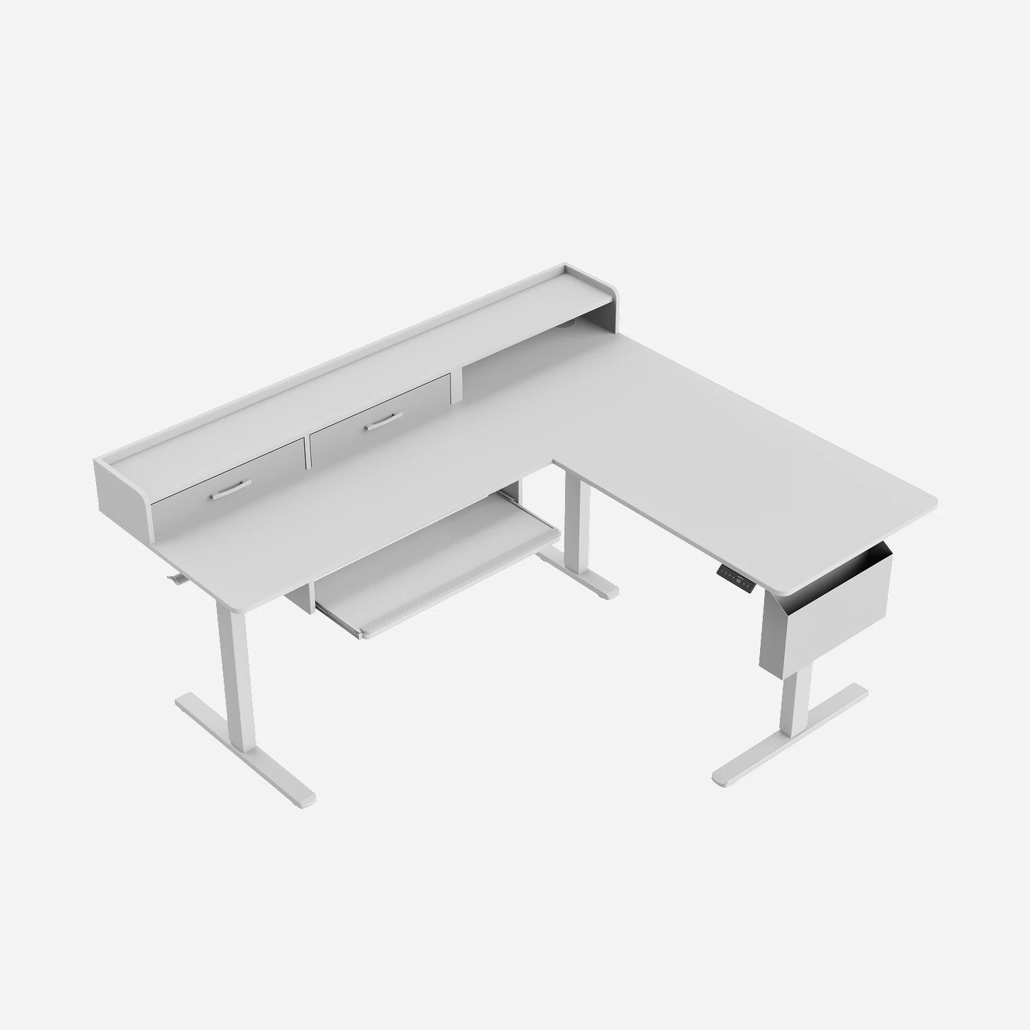 L-Shape With Keyboard Tray Standing Desk - Image 10