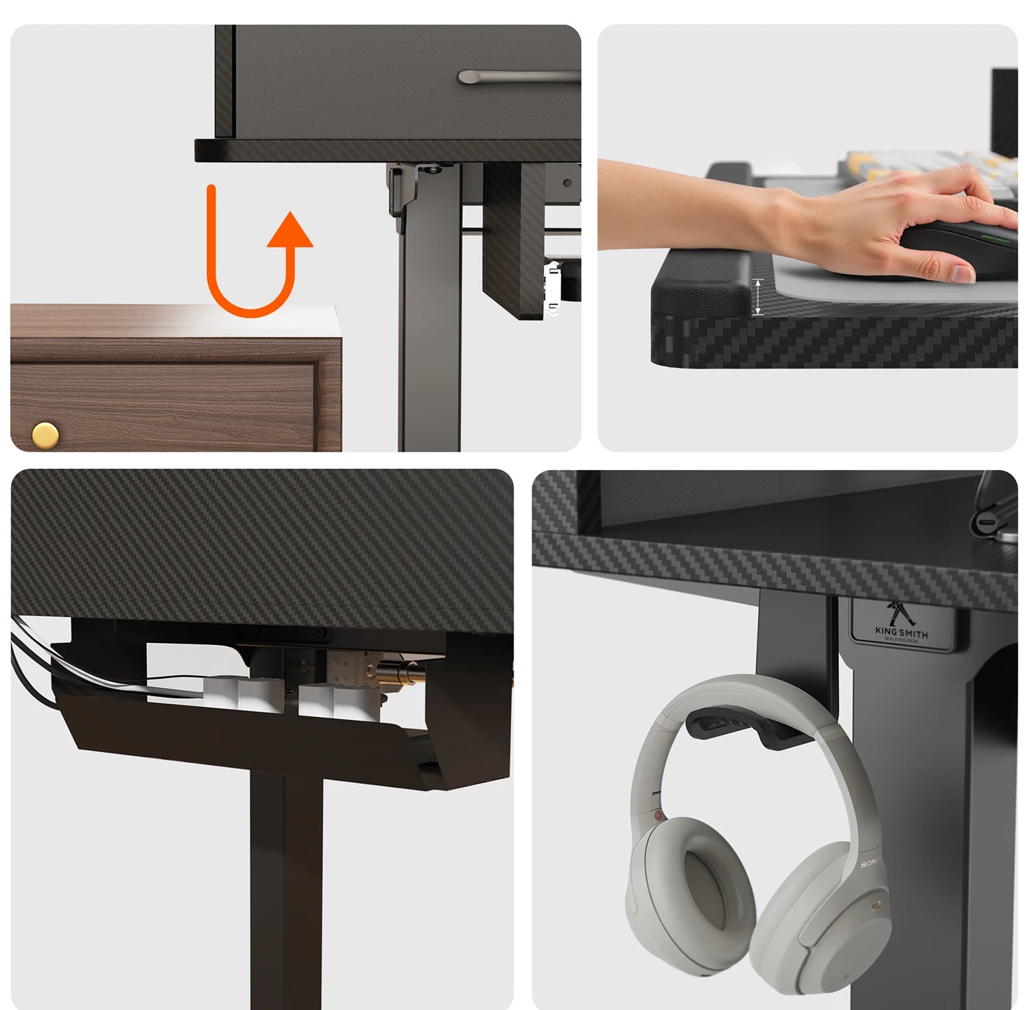 L-Shape With Keyboard Tray Standing Desk - Image 30