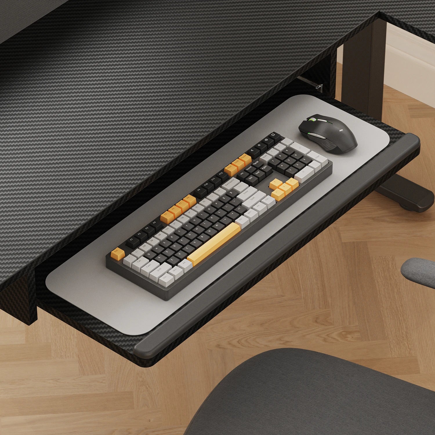 L-Shape With Keyboard Tray Standing Desk - Image 25